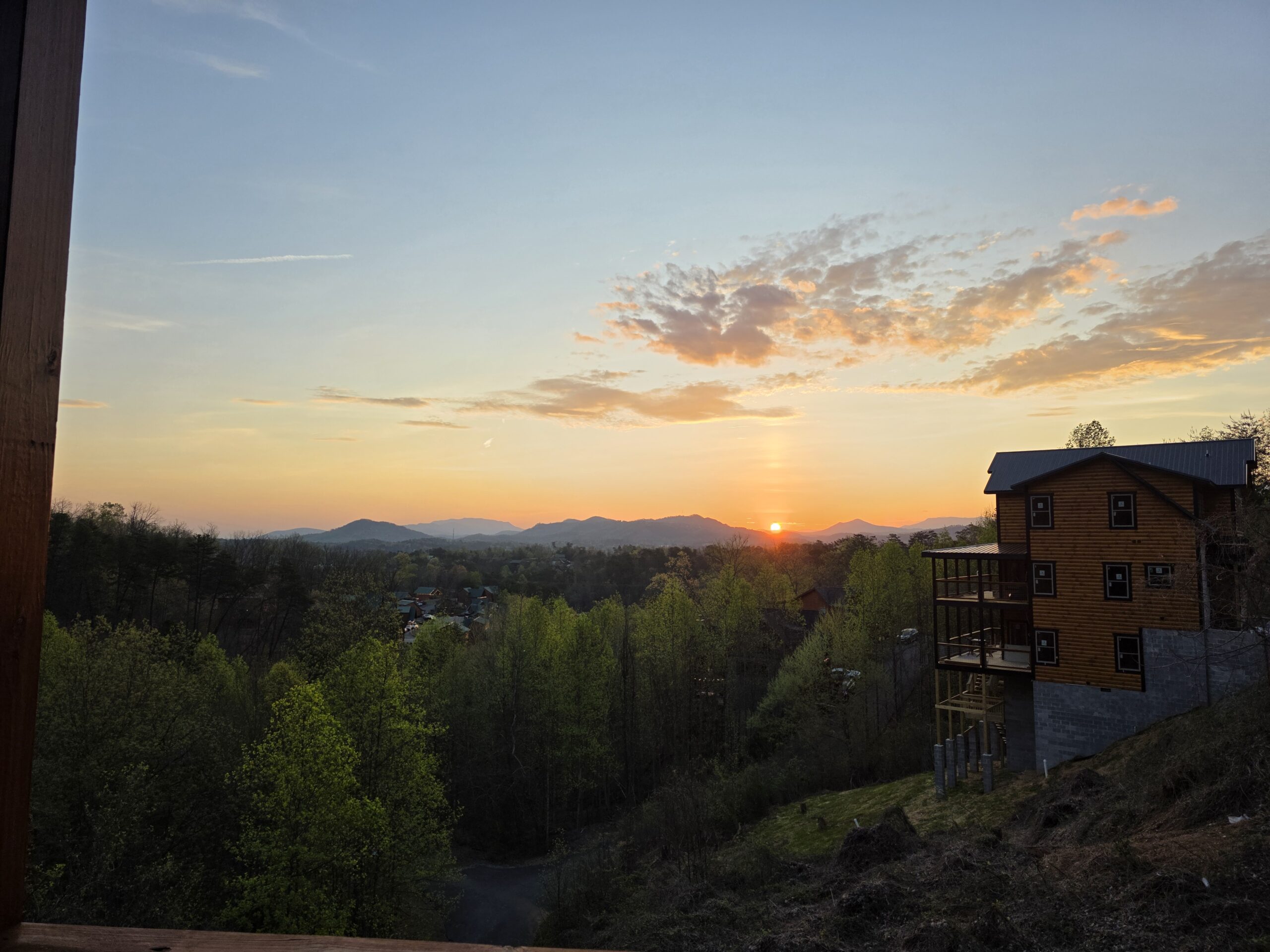 Sunrise at Views From The Mountain Tops Cabin in Pigeon Forge, TN